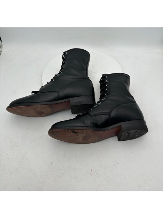 Justin Men Size 8E Black Leather Kiltie Fringe Lace Up Cowgirl Packer Boot main image 5